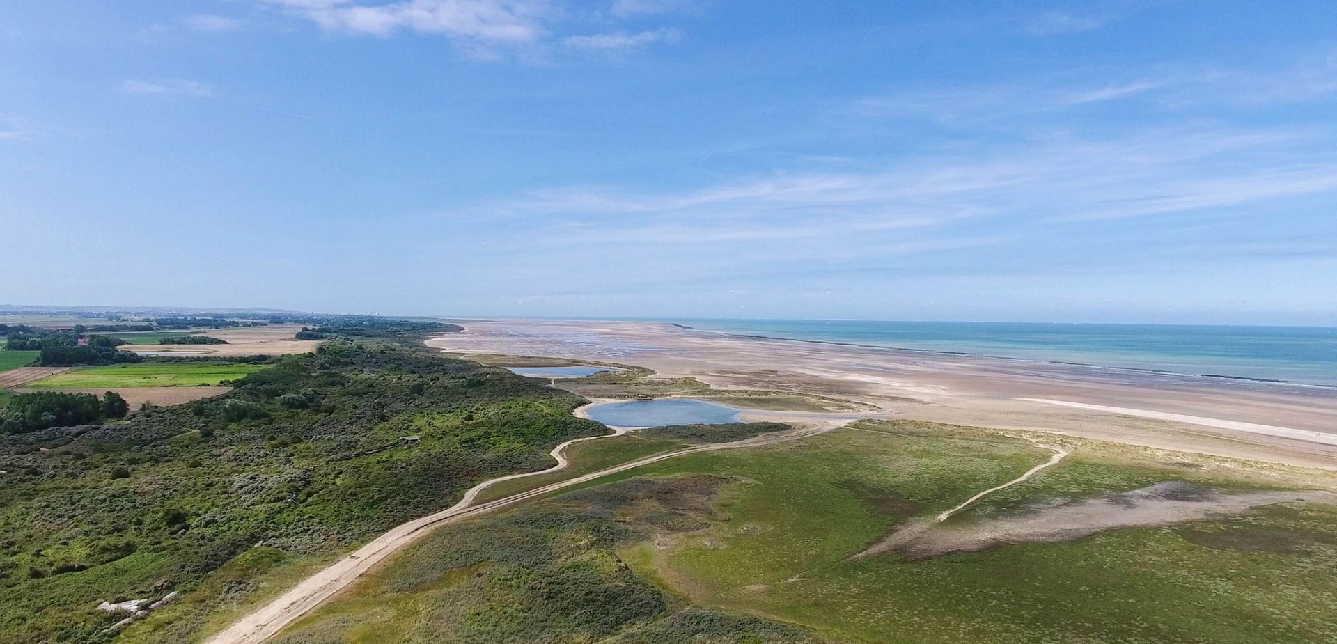 Camping Dunkerque : vue aérienne de la côte d'opale